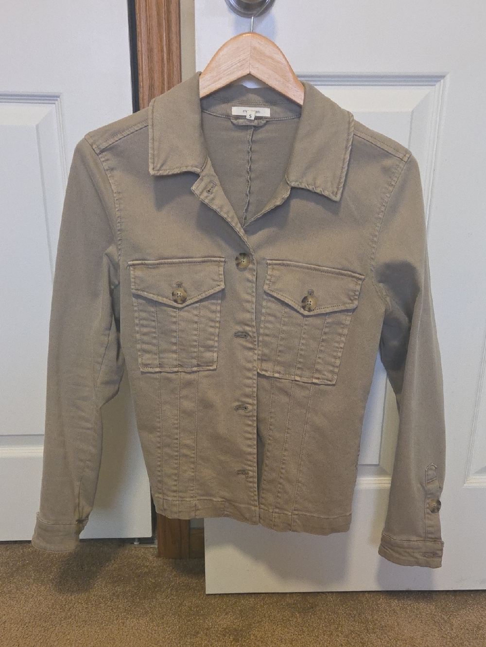 Maurices Taupe Button Front Jean Jacket Size S